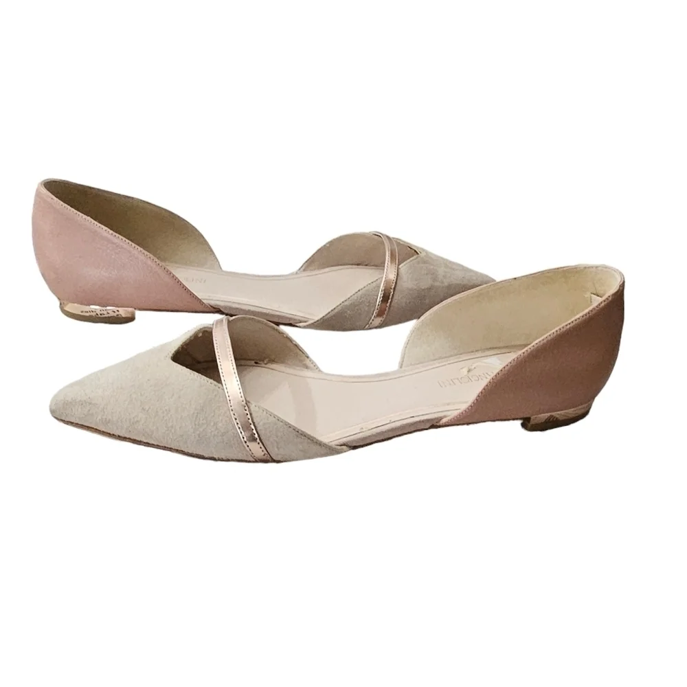 Enzo Angiolini Carmel & Rose Gold Leather Upper Ballet Flats Size 9.5 M - Picture 4 of 12